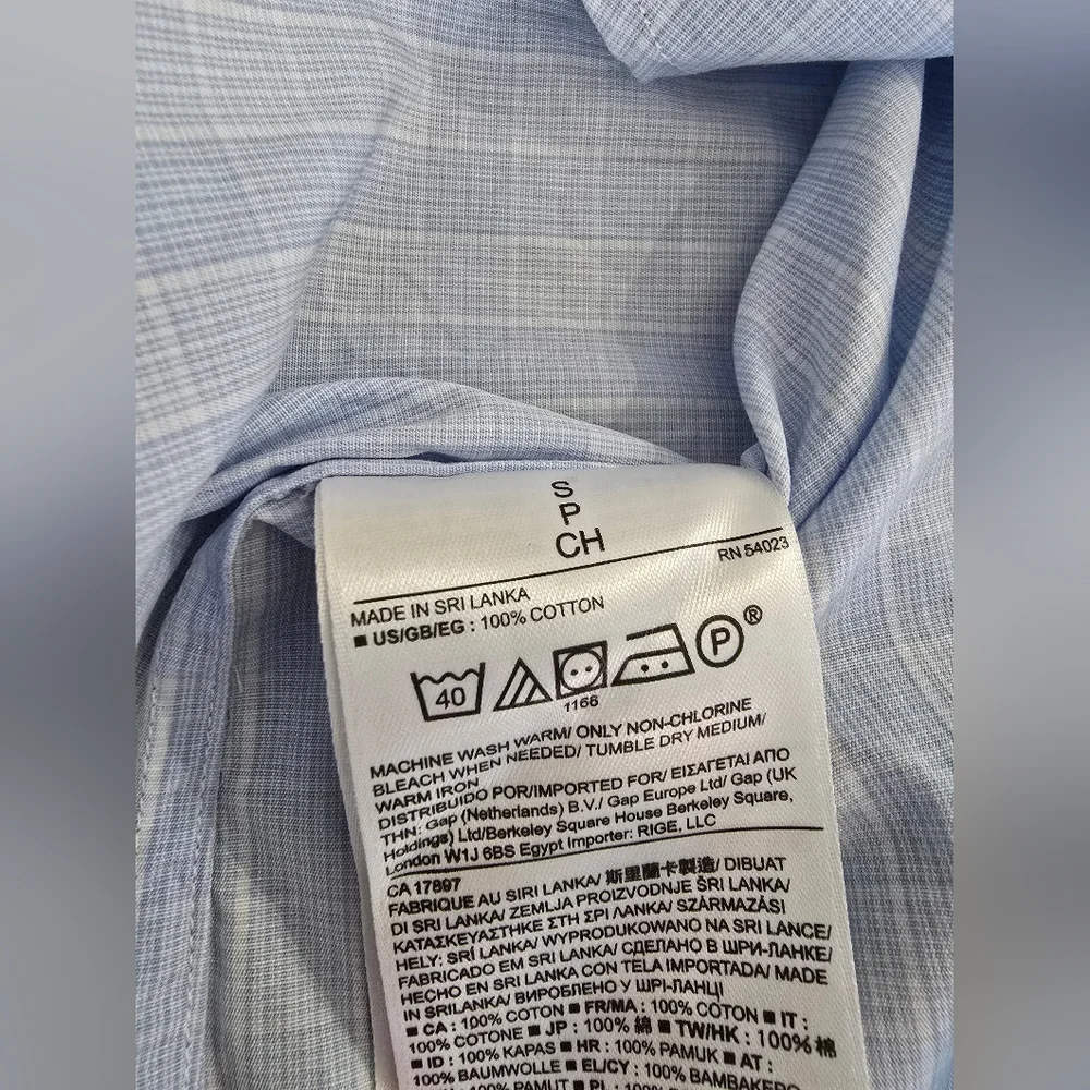Banana Republic Men’s Blue Slim Fit Dress Shirt 100% Cotton Size S